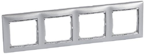 Рамка горизонтальная Legrand Valena 4-м. алюминий/серебряный штрих картинка